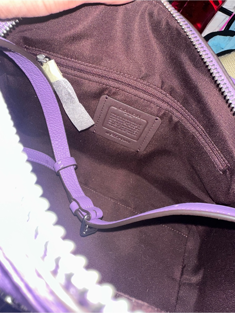 Coach Rowan Satchel With Rose Print โ Iris Multi / Lavender Purple โ NWOT Rare - Picture 4 of 8
